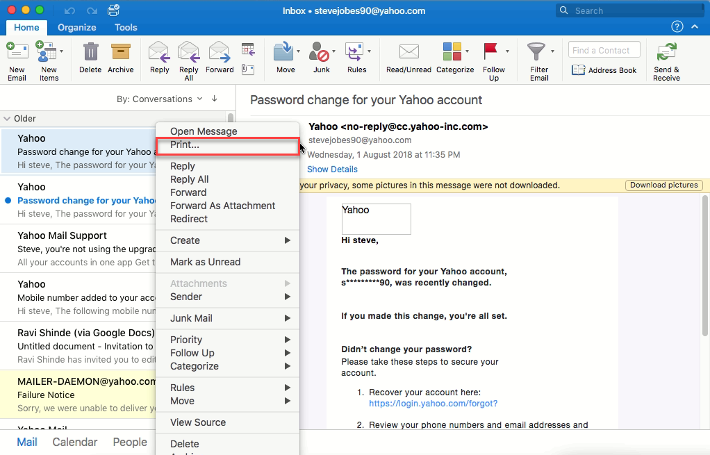 export a email to a pdf in outlook for mac